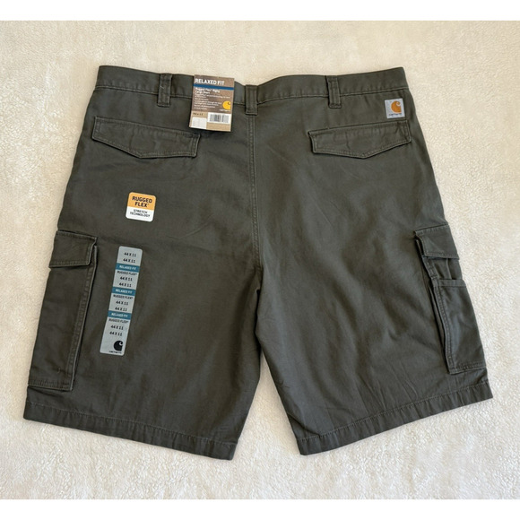 NWT Carhartt Rugged Flex Rigby Relaxed Fit Cargo 11" Shorts - Size 44 - Green - Picture 7 of 11